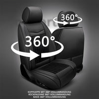 1 x RAW Customer Returns DISDADA Universal Car Seat Covers Leather, Seat Cover Car Front Seats Set of 2, Breathable Woven Ice Silk Car Seat Covers, Suitable for Cars SUV Pickups Black  - RRP €60.43