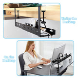 1 x RAW Customer Returns Cable duct desk, retractable cable management, cable holder without drilling, easy for easy installation under the desk, cable tray for cable organization at the workplace - RRP €25.99