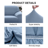 1 x RAW Customer Returns Jaotto Sofa Cover 3 Seater Elastic Stretch Spandex Sofa Throws Sofa Cover Non-Slip Washable Sofa Protector Couch Cover for Sofa with Armrests, Gray Blue - RRP €29.99