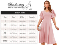 1 x RAW Customer Returns bridesmay Beautiful dress for women Retro Rockabilly dresses women pink festive dresses for wedding guests midi length evening dress summer party dress blush L - RRP €43.2