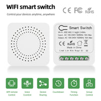 1 x RAW Customer Returns VIPMOON WiFi Switch, 100V-240V Light Switch Relay Module Smart Life Tuya App, 16A 2-Way WiFi Intelligent Switch, Compatible with Google Home Alexa, CE RoHS Certified - RRP €16.13