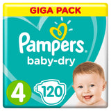 1 x RAW Customer Returns Pampers Baby Dry, Size 4, 9 14 kg, Mega Plus Pack, 120 Pieces - RRP €20.4