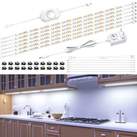 1 x RAW Customer Returns Hensam LED under-unit light kitchen, 6 50CM under-cabinet lighting kitchen, 180 LEDs, dimmable LED strip white, cabinet light, light strip with switch, LED strip DIY, flexible, 12V adapter, 6000K, white, 1500lum - RRP €20.16