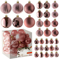 2 x Brand New Prextex Rose Gold Christmas Ball Ornaments for Christmas Decorations 36 Pieces Christmas Tree Shatterproof Ornaments with Hanging Bow for Christmas and Party Decoration - RRP €51.98