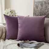 1 x RAW Customer Returns MIULEE velvet cushion cover pillowcase pillow covers sofa cushions decorative throw pillows couch cushions decorative cover cover decorative pillows for sofa living room bedroom set of 2 60 x 60 cm purple - RRP €21.17