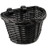 1 x Brand New AVASTA Wicker Children s Bicycle Basket for 18 20 22 Inch Girls and Boys Bicycle, Children s Bicycle Accessories, Size S, Black - RRP €18.99