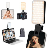 1 x RAW Customer Returns RealPlus Selfie Light, 80 LED Video Light with Clip, Rechargeable 2000mAh Batteries, 5 Light Modes Brightness 5 Levels Dimmable, Cell Phone Light, Photo Light for iPhone Phone Laptop, Photography, Tiktok, Gift - RRP €19.98