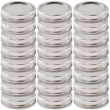 1 x RAW Customer Returns Newk 24 Sets Regular Mouth Mason Jar Lids and Rings, Reusable Metal Mason Jar Lids with Silicone Seal Lids Fits Ball 24 Lids 24 Rings, 70mm 2.75 , Silver  - RRP €18.99