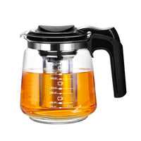 10 x RAW Customer Returns T24 glass teapot with strainer attachment, heat-resistant removable stainless steel filter strainer, glass teapot with tea strainer water level indicator, ideal for preparing loose teas, teapot 1500 ml  - RRP €183.8