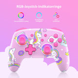 1 x RAW Customer Returns NexiGo Controller Compatible for Nintendo Switch Lite OLED, Additional Controllers for Nintendo Switch Controllers, Bluetooth Controller with Vibration, Motion Pink Unicorn  - RRP €39.98