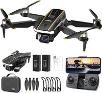 1 x RAW Customer Returns Rugged Brushless Motor Drone with Camera for Beginners, CHUBORY A68 WiFi FPV Quadcopter with HD Camera, Auto Hover, 3D Flips, Headless Mode, Trajectory Flight, 2 Batteries, Carrying Case - RRP €90.74