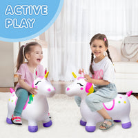 2 x RAW Customer Returns JOYIN bouncy animal unicorn for children, including air pump, inflatable bouncy toy made of, hopper unicorn, promotes sense of balance, bouncy animal from 2,3,4,5,6, animal ears for support, robust and durable - RRP €61.84