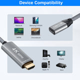 1 x RAW Customer Returns BASESAILOR USB-C Female to HDMI Male Cable Adapter, USB Type C 3.1 Input to HDMI Output Converter, 4K 60Hz USBC Thunderbolt 3 Adapter for Monitor, MacBook Pro, Mac Air, Chromebook Pixel - RRP €20.38