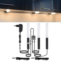 1 x RAW Customer Returns DILUMEN LED cabinet lights mains operated, dimmable LED cabinet lighting set with 3 linkable bars, 230V 3pcs 2.5w, 3 300lm, touch control under cabinet lights for kitchen, shelf, warm white 3000K - RRP €22.18