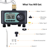 1 x RAW Customer Returns HiOazo irrigation computer, 4 outputs, 4 irrigation programs per day, automatic and time-saving irrigation, manual irrigation control, rain delay - RRP €70.99