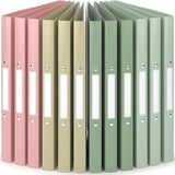 1 x RAW Customer Returns ACROPAQ - 12 x Soft A4 Ring Binder - 2 Rings, With labels on the spine, Spine 2.5 cm, Earth, Nature color collection - A4 Ring Binder, A4 Ring Binder, Ring Notebook - RRP €24.16