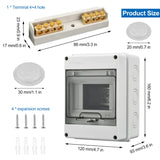 1 x RAW Customer Returns Fuse box surface-mounted, distribution box surface-mounted IP65, with brass terminals, sub-distribution surface-mounted 1 row for 5 modules, for garden or outdoor areas, villas, charging stations - RRP €15.39