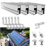 1 x RAW Customer Returns Photovoltaic solar tile roof mounting set 4 modules fastening rail roof hook, fastening system solar aluminum bracket tile roof mounting rail set solar module 30MM thick - RRP €70.58