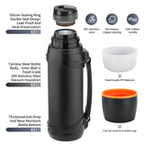 1 x RAW Customer Returns Olerd Thermos Bottle Thermos Flask 2.5L, Insulated Jug Stainless Steel Drinking Bottle, Insulated Bottle with 2 Drinking Cups, Double Wall Insulated Camping Water Bottle, 24h Hot Cold Black  - RRP €36.68