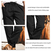 1 x RAW Customer Returns Women s Pants, Cargo Pants, Multi-Pockets, Cargo Pants, Elastic Waist, Elegant, Plain, Casual, Baggy, for Yoga, for Running, Sports, Work, for m-Black  - RRP €27.72