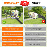 4 x RAW Customer Returns Homieway bicycle mirror 2 pieces, HD bicycle mirror for e-bikes, extra large mirror surface rear view mirror bicycle, impact-resistant real glass bicycle rear view mirror, e-bike mirror for handlebars left right  - RRP €92.72