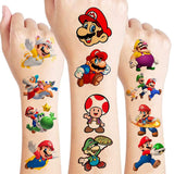 1 x RAW Customer Returns 8 Sheets Super Mario Temporary Tattoo Children, Waterproof Children s Tattoos Sticker Set - RRP €6.04