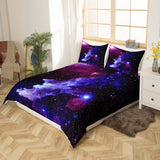 1 x RAW Customer Returns 3D Galaxy Bedding Set 140x200cm Starry Sky Printed Duvet Cover Purple Blue Kids Boys Girls Decoration Soft Microfiber Bed Linen - RRP €20.4