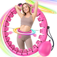 4 x Brand New AgoKud Smart Hula fitness Hoop exercise with gravity ball, 24-section adjustable removable 360 wrap-around massage hoola tire hoop for weight loss adults children slimming beginners - RRP €64.8