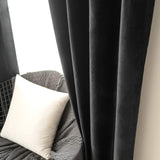 1 x RAW Customer Returns MIULEE Black Velvet Living Room Curtains with Eyelets, 2 Pieces Winter Velvet Curtains 140x260 CM W x H , Thermal Velvet Curtains for Bedroom, Soft Velvet Room Curtain - RRP €55.45