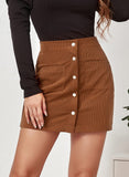 1 x RAW Customer Returns Women s Skirts Elegant Office Skirt Figure-hugging Fauxsuede Miniskirt High Waist Autumn Skirt Faux Leather Slit Bodycon Pencil Skirt Female Imitation Suede Skirt - RRP €40.13