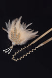 1 x RAW Customer Returns BABEYOND 1920s Style Women s Feather Headband Flapper Art Deco Inspired by Great Gatsby Leaf Flashing Crystals Hairband Champagne  - RRP €16.93