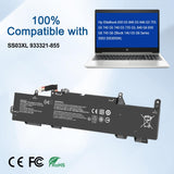 1 x RAW Customer Returns Exmate SS03XL 933321-855 Laptop Battery for Hp EliteBook 830 G5 840 G5 846 G5 755 G5 745 G5 740 G5 735 G5, 840 G6 830 G6 745 G6 ZBook 14U G5 G6 Series SS03 SS03050XL 11.55V 4500mAh  - RRP €35.99