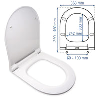 1 x RAW Customer Returns COMPATIBLE TOILET LID SOFT CLOSE ANTIBACTERIAL ADJUSTABLE AND REMOVABLE CUSHIONED HINGE EASY INSTALLATION AND QUICK RELEASE FORMA DU TOILET SEAT QUALITY MATERIAL 44x36x5cm - RRP €65.45