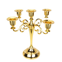 1 x RAW Customer Returns Arm Metal Candelabra Candle Holder, Modern Candlesticks for Home Decor Christmas Wedding Centerpiece Table Decorations, Vintage Gold  - RRP €27.99