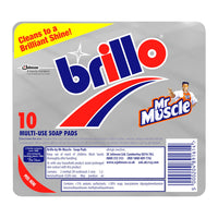 21 x RAW Customer Returns Mr Muscle Brillo Pad Multi-Purpose Steel Wool Soap Pads for Kitchen Cleaning, Pack of 10 - RRP €199.5