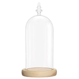 1 x RAW Customer Returns Belle Vous Glass Bell Glass Dome Large with Wooden Base - 26.5cm  Dome As Table Decoration,  Dome Transparent Glass Bell, Glass Dome Cloche with Base for Lights, Decoration, Home Accessory - RRP €23.32