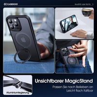 1 x RAW Customer Returns CASEKOO 2024 New Magic Stand for iPhone 15 Pro Max Case for MagSafe Military Protection Invisible Stand Shockproof Mobile Phone Case iPhone 15 Pro Max Case Thin Non-Slip Matte Protective Case - Elegant Black - RRP €29.88