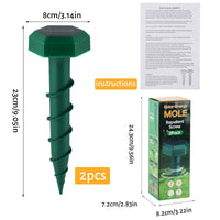 1 x RAW Customer Returns Mole Repeller Solar Ultrasonic Without Sound, Hillylolly 2 Pack Mole Repeller Solar, Mole Repeller Battery Operated, Mole Repeller Solar Test Winner, Vole Repeller WITHOUT Carbide - RRP €23.18