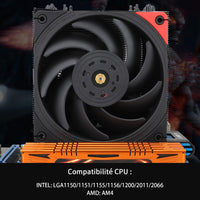 1 x RAW Customer Returns Thermalright U120EX REV. 4 BLACK CPU air cooler, 6 heatpipes, TL-B12 EXTREME PWM fan CPU cooler with 2150RPM high speed, for AMD AM4 AM5 Intel 17XX 115X 1200 2066, LGA 1700 PC, cooler - RRP €34.31