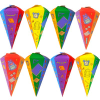 22 x RAW Customer Returns BOOSHMall 8pcs sibling school cones, small school cones to fill, school cone for starting school, foldable candy cone for starting school made of cardboard, for boys and girls starting school party decoration - RRP €132.88