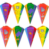 22 x RAW Customer Returns BOOSHMall 8pcs sibling school cones, small school cones to fill, school cone for starting school, foldable candy cone for starting school made of cardboard, for boys and girls starting school party decoration - RRP €132.88