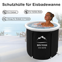 1 x RAW Customer Returns B Y Inflatable Foldable Bathtub Adults 80x80cm Foldable Portable Bathtub Freestanding Bathtub for Shower Adults Mobile Foldable Ice Bathing Barrel, Made of Polypropylene, Black - RRP €98.35