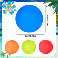 15 x Brand New Herefun Reusable Water Balloons, 16 Pieces Self-Sealing Water Bomb, Easy to Fill Silicone Water Bombs, Colorful Water Balloons for Kids Games for Summer Outdoor Pool Beach - RRP €306.0