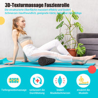 1 x RAW Customer Returns Fascia roller with 3D texture massage, foam roller 33cm x 14cm to relieve muscle tension, medium hardness self-massage fascia roller for back, spine, back, legs - RRP €18.01