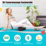 1 x RAW Customer Returns Fascia roller with 3D texture massage, foam roller 33 cm x 14 cm to relieve muscle tension, medium hardness self-massage facial roller for back spine back legs black-purple  - RRP €18.01