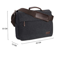 1 x RAW Customer Returns Ruschen shoulder bag for men made of vintage canvas, premium men s bag, laptop bag for 15.6 inch laptop, shoulder bag courier bag messenger bag, BLACK - RRP €37.26