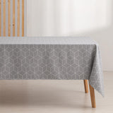 1 x RAW Customer Returns GAMUSI Geometric Line Gray Stain-Resistant Tablecloth 140x240 cm - RRP €24.85