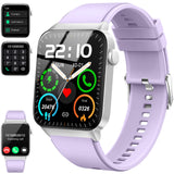 1 x RAW Customer Returns Donerton Smartwatch Women with Telephone Function Message Reminder, 1.85 Smart Watch, 112 Sports Modes IP68 Waterproof Sports Watch, Fitness Watch with Heart Rate Sleep Monitor Pedometer, Silver Purple - RRP €32.45