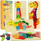 1 x RAW Customer Returns Faburo 4Pcs Wooden Puzzle for Kids, Toy Animal Puzzle, Games Children 3 Years, Wooden Games, Educational Montessori Toy Sets, Montessori Toys Educational 2 3 4 Years - RRP €19.2