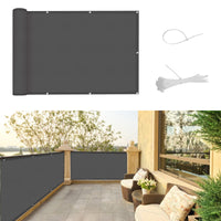 1 x RAW Customer Returns SUNNY GUARD balcony privacy screen 90x600cm balcony cover PES UV protection balcony cladding weatherproof, with cable ties, anthracite - RRP €25.13